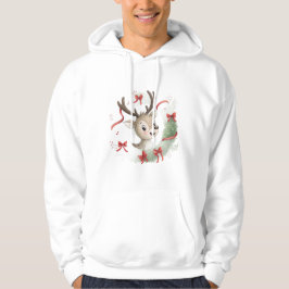 Liten Babyhjort Jul Hoodie, Söt Kronhjort Hoodie