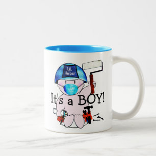 Liten babypojke snickare snygg mugg