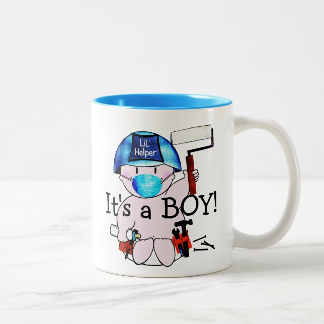 Liten babypojke snickare snygg mugg (Höger)