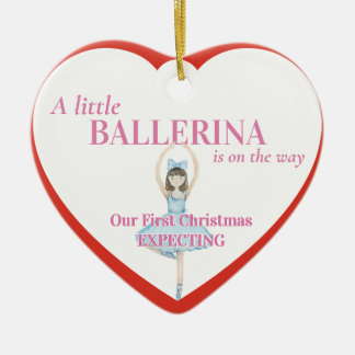 Liten ballerina 1:a julen gravid minnessaksgåva julgransprydnad keramik