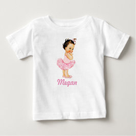 Liten ballerina brunett rosa tutu tee shirt
