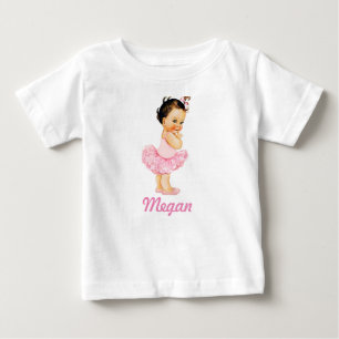 Liten ballerina brunett rosa tutu tee shirt