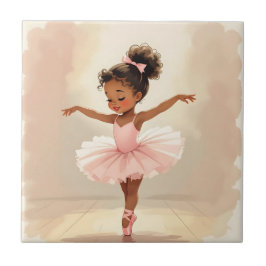 Liten ballerina i rosa tuta kakelplatta