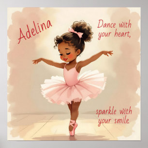 Liten ballerina i rosa tutu Personlig Poster