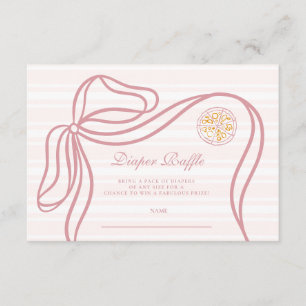 Liten Bambina Rosa Italiensk Baby Shower Tilläggskort