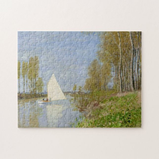 Liten båt på den argentinska sjön Monet Fine Art Pussel (Horisontell)