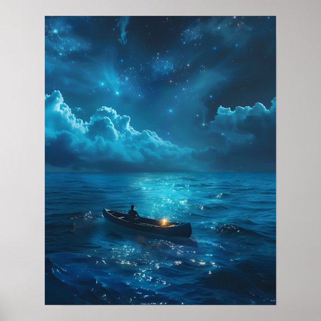 Liten båt på havet poster (Framsidan)