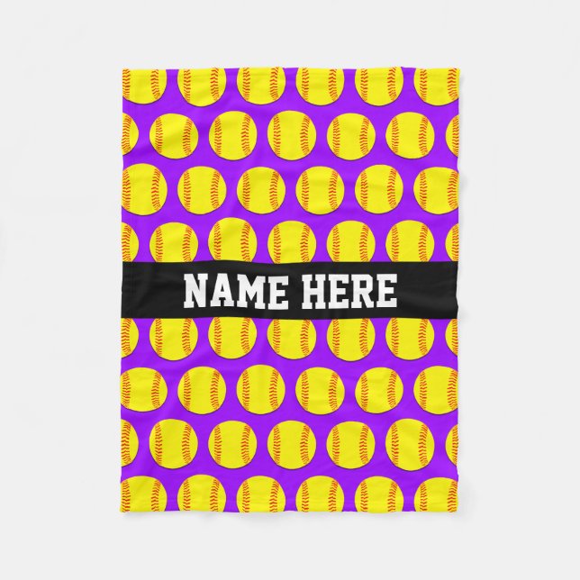 Liten beställnings- ullsoftballfilt - lila fleecefilt (Framsidan)