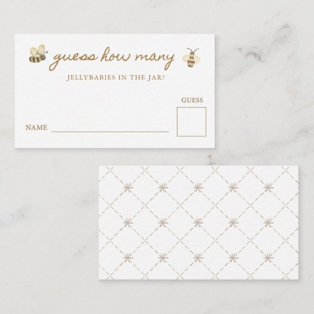 Liten Bina Baby Shower Gissa Hur Många Tilläggskort (Fram/baksida)