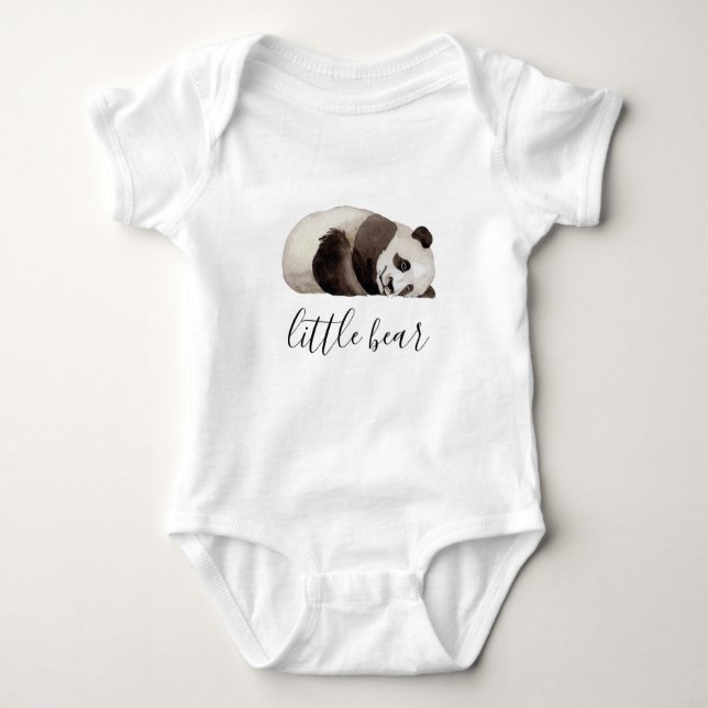 Liten björn. Akvariefärg söt panda. Roligt djur T Shirt (Framsida)