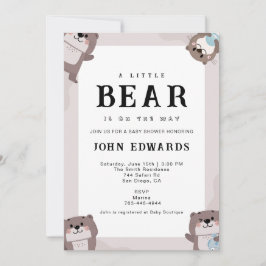 Liten björn baby shower inbjudan design