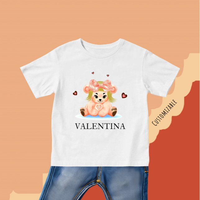 Liten björn flicka t shirt (Skapare uppladdad)