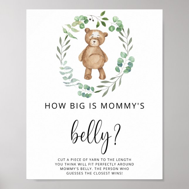 liten björn hur stor är mammans mage spelplanscher poster (Framsidan)