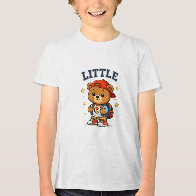 Liten björn ryggsäck t shirt (Framsida)