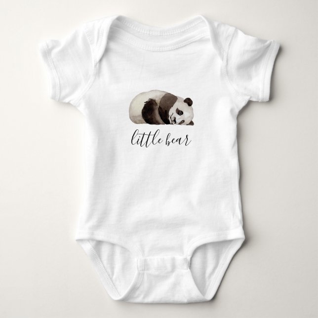 Liten björn. Vattenfärg söt panda. Roligt djur T Shirt (Framsida)