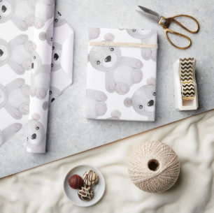 Liten björnunge Shower Birdday Boy eller Girl Presentpapper