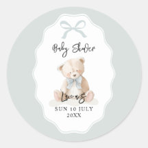 Liten blå björn knappt väntar Baby Shower