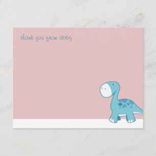 Liten blå Diplodocus Platta tackkort Inbjudningar