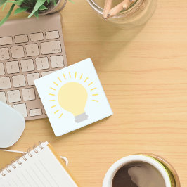 Liten blå Gult Ljust bulb Art 3x3 klibbig Mini Post-it Block