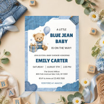 Liten Blå Jean Baby Shower | Teddybjörn Denim
