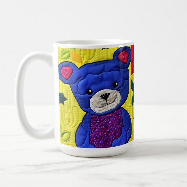 Liten blå Nalle som liknar design Kaffemugg (Vänster)