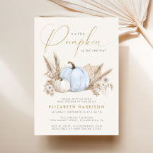 Liten Blå Pumpa Babypojke Bebis Shower