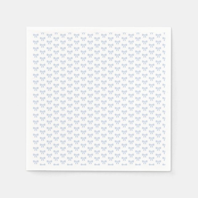 Liten blå rosett Baby Baby Shower Pojke Födelsedag Pappersservett (Framsidan)