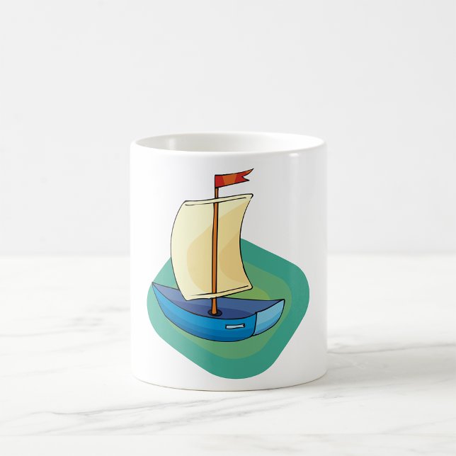 Liten blå Segelbåt Kaffemugg (Skapare uppladdad)