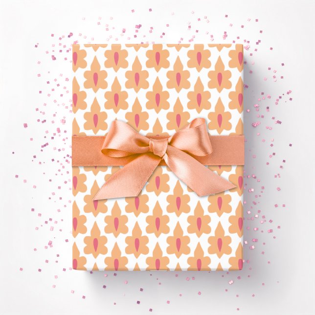Liten blad i rosa och orange presentpapper (Skapare uppladdad)