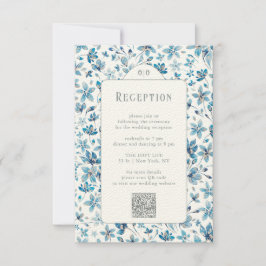 Liten blått mottagningskort inbjudningar