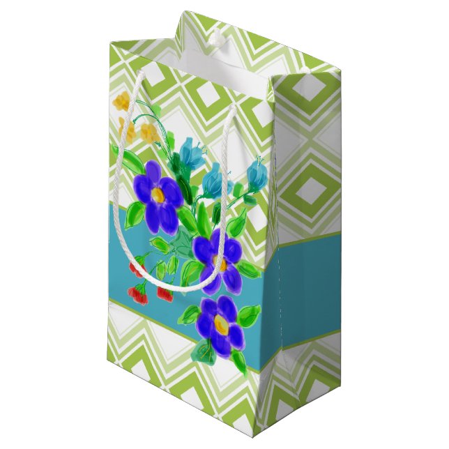 Liten blommig presentbag (Framsidan Vinklad)