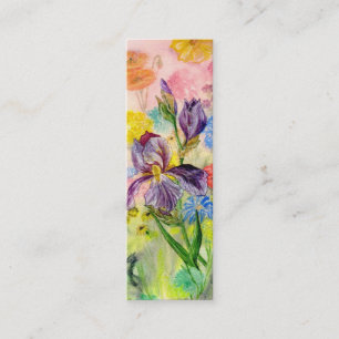 Liten bokmärke "för purpurfärgad Iris" Mini Visitkort