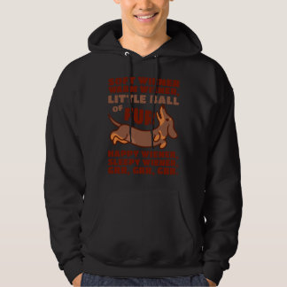 Liten boll av päls Mjuk varm wienerhund Söt dachs Hoodie