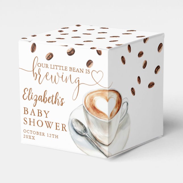 Liten bönas kaffetema baby shower presentaskar (Framsidan Sidan)