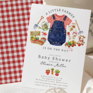 Liten bonde baby shower inbjudan