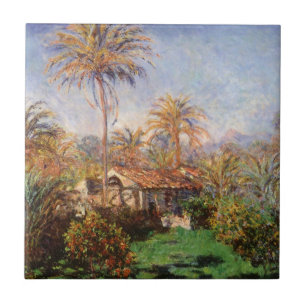 Liten bondgård i Bordighera av Claude Monet Kakelplatta