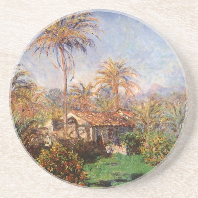 Liten bondgård i Bordighera av Claude Monet Underlägg Sandsten (Framsidan)