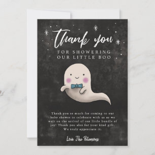 Liten Boo Baby Shower Pojke Spöke Tack Kort
