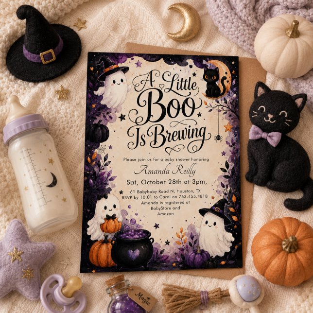 Liten Boo Brygger Halloween Baby Shower  Inbjudningar (Skapare uppladdad)