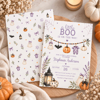 Liten Boo Flicka Halloween Baby Shower Inbjudan