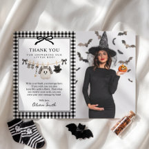 Liten Boo Gingham Svart Båge Baby Shower Foto
