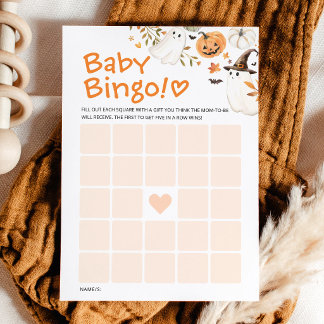 Liten Boo Halloween Baby Shower Bingo Spelkort Rådkort