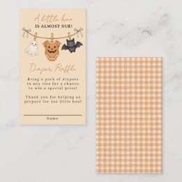 Liten Boo Halloween Baby Shower Blöja Lotteri Tilläggskort