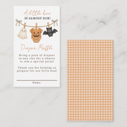 Liten Boo Halloween Baby Shower Blöja Lotteri Tilläggskort