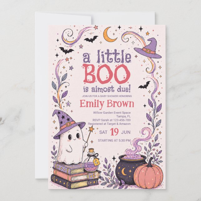 Liten Boo Halloween Baby Shower Inbjudan (Framsida)