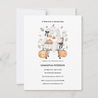 Liten boo Halloween baby Shower Inbjudningar