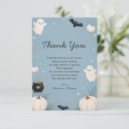 Liten Boo Halloween Baby Shower Tack Kort