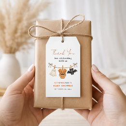 Liten Boo Halloween Baby Shower Tacksamhet Presentetikett