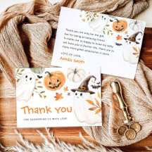 Liten Boo Halloween Baby Shower Tacksamhetskort