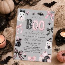 Liten Boo Halloween Flicka Barnkalas Inbjudan